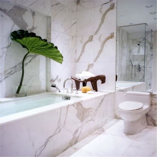 calacatta gold marble bathroom