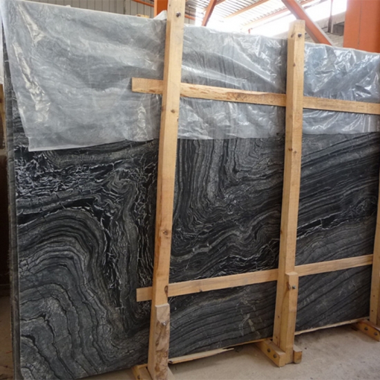Black wood ancient marble slabs